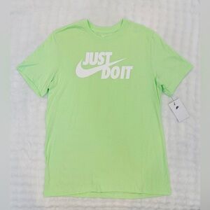 Nike Men's Lime Green Tee with White Logo